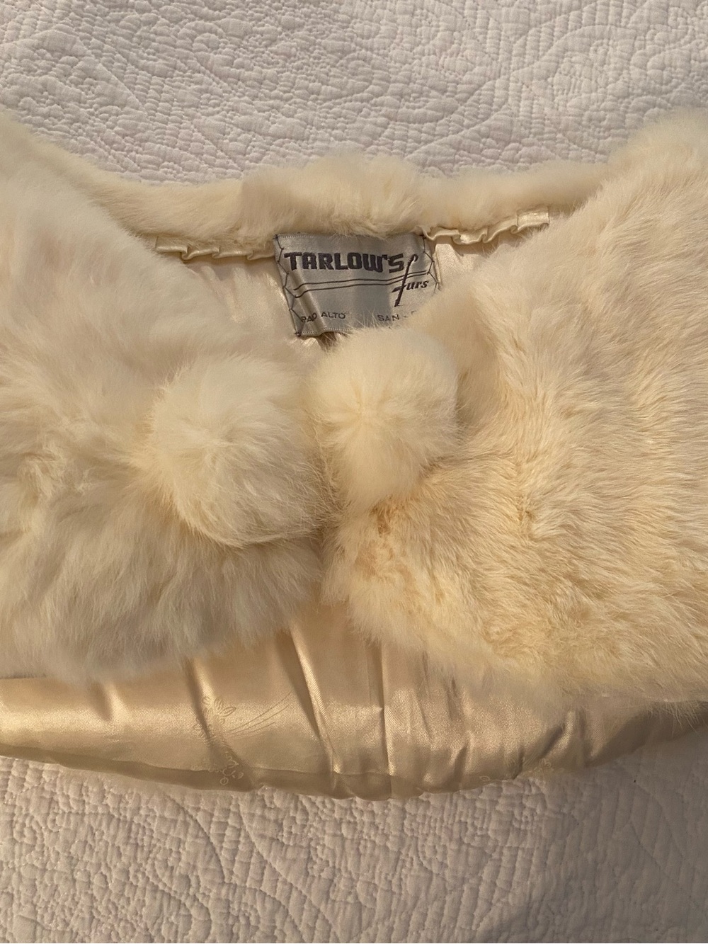 Tarlows brand Cream Vintage Fur Stole - Picture 3 of 4